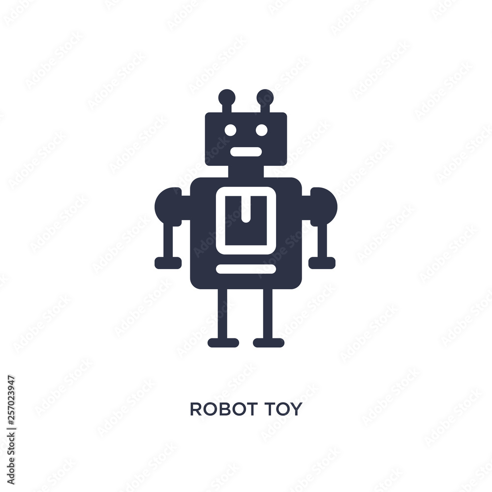 robot toy icon on white background. Simple element illustration from toys concept.
