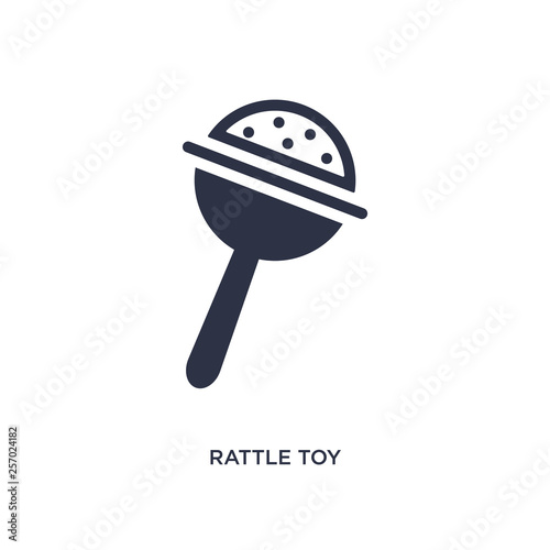 rattle toy icon on white background. Simple element illustration from toys concept.