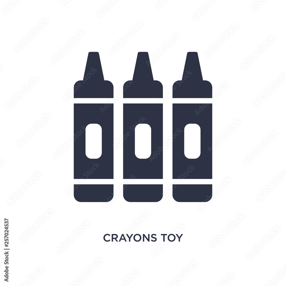 crayons toy icon on white background. Simple element illustration from toys concept. crayons toy icon on white background. Simple element illustration from toys concept.