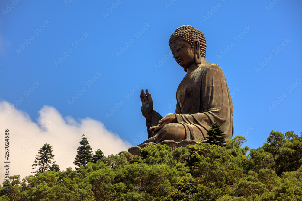 Fotografija Photograph of Tian Tan Buddha, Big Buddha Statue of Buddha Shakyamuni - World's tallest outdoor seated bronze Buddha located in Ngong Ping, Lantau Island Hong Kong