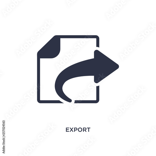 export icon on white background. Simple element illustration from user interface concept.