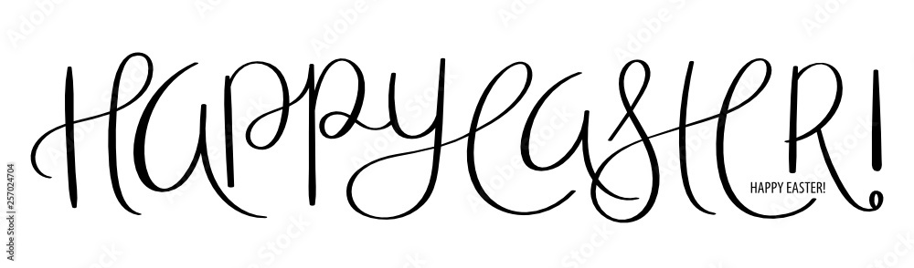 HAPPY EASTER brush calligraphy banner HAPPY EASTER brush calligraphy banner