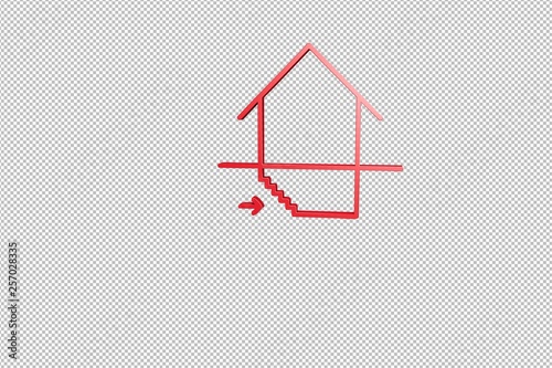 red Cellar 3D illustration on transparent background