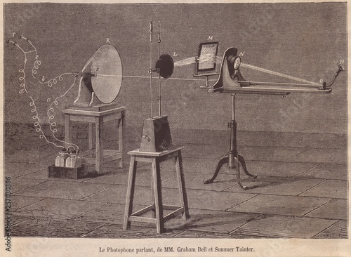 Foto Fotofone de Alexander Graham Bell (1847-1922) e Charles Sumner Tainter (1854-194