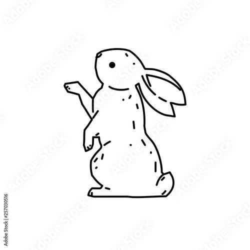 Cute bunny rabbit line art ...