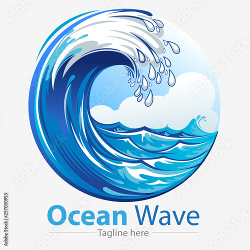 vector illustration, Ocean waves symbol