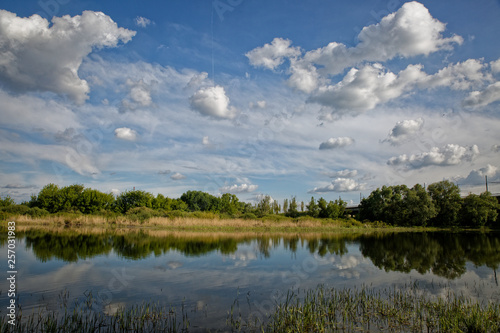 A warm, quiet summer day on the banks of the Voronezh River in Central Russia.