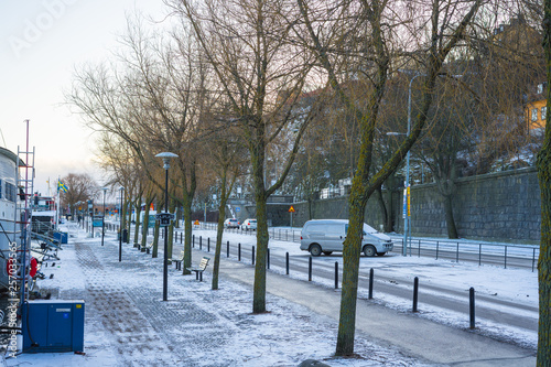 inside stockholm city in winter season