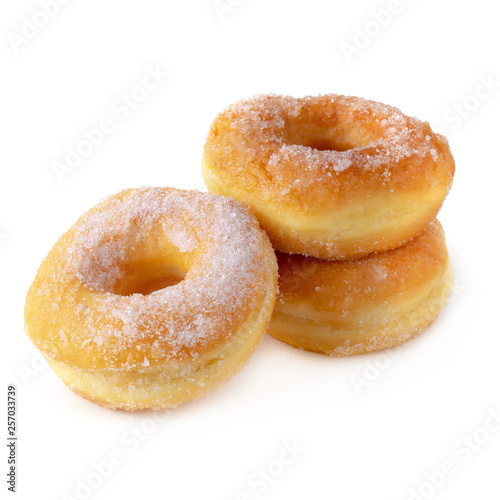 Sugary donuts isolated over a white background