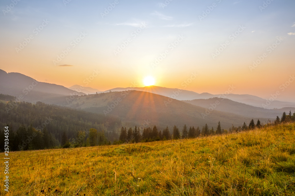 Sun Sets over the Summer Mountains