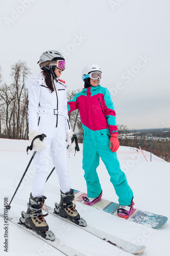 cheerful young women lead healthy lifestyle.full length photo.