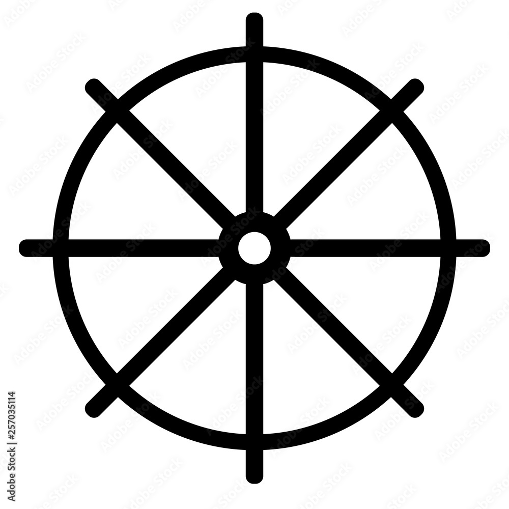 Ship's steering wheel icon. Sea icon vector design Ship's steering wheel icon. Sea icon vector design