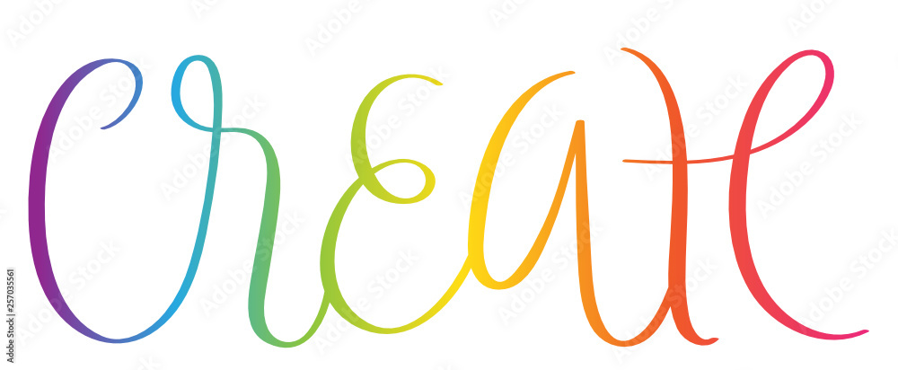 CREATE brush calligraphy banner CREATE brush calligraphy banner