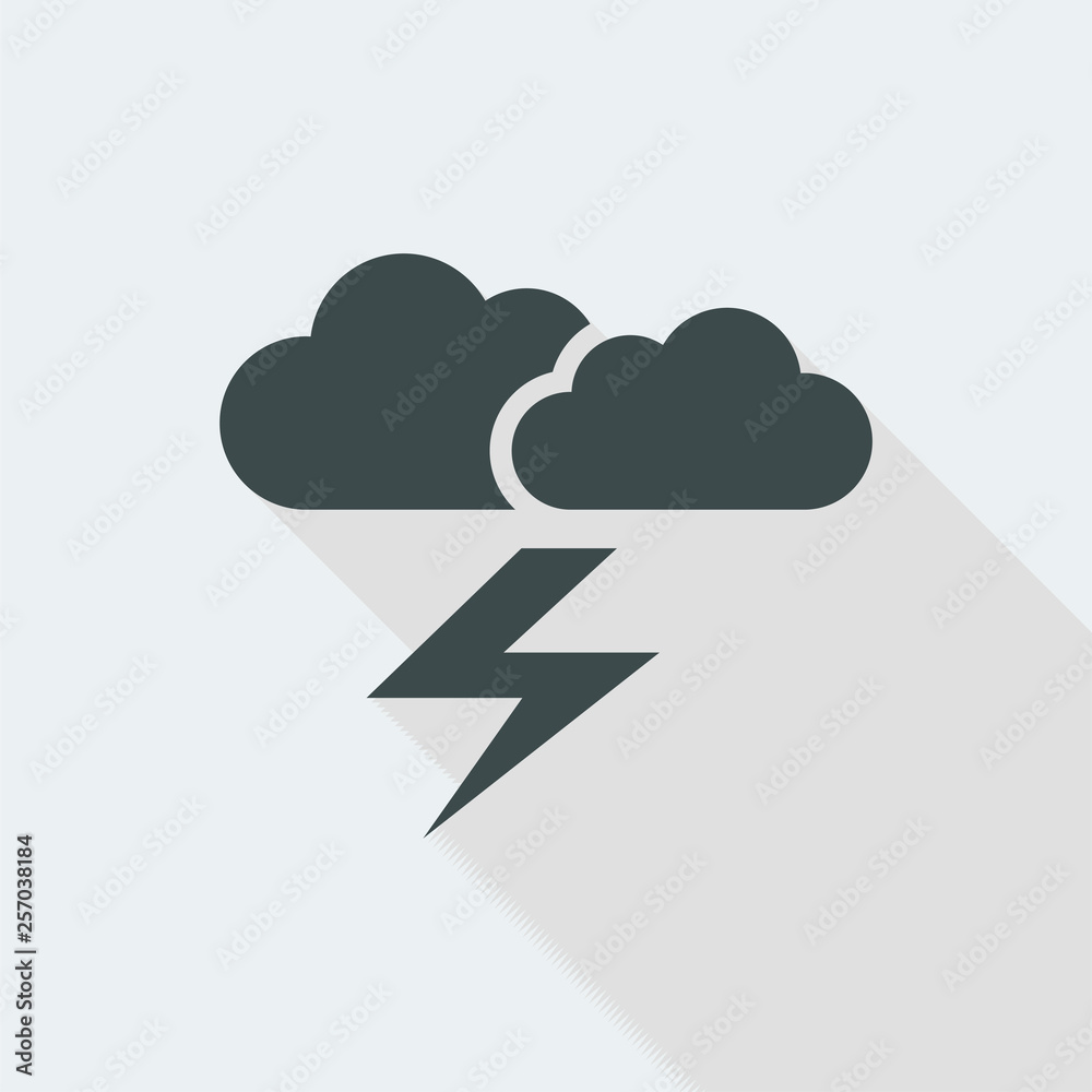 Clouds and lightning. Flat, clean, minimal and isolated vector illustration with minimal and modern design. Clouds and lightning. Flat, clean, minimal and isolated vector illustration with minimal and modern design.