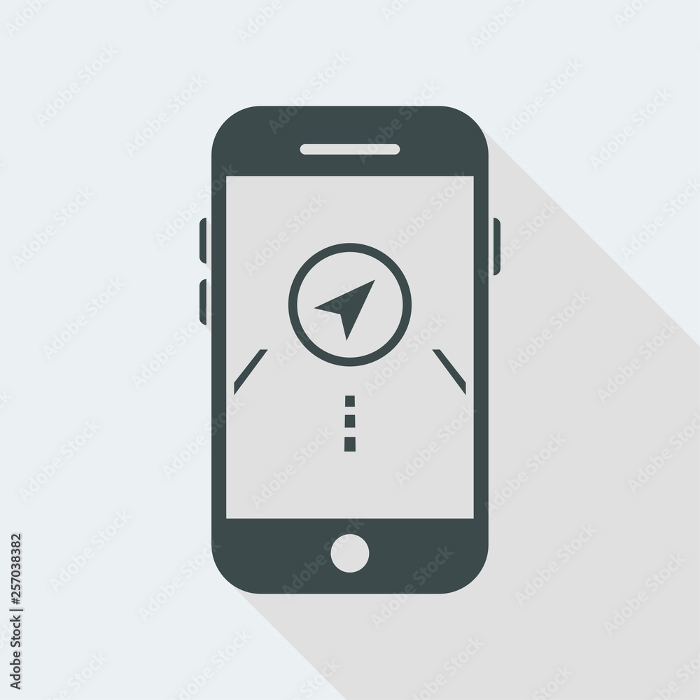 Road navigation application on smartphone Road navigation application on smartphone
