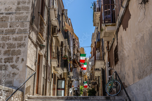 View of a narrow street in the Italian city Bari