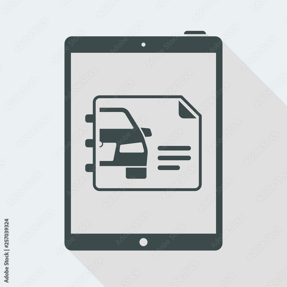Automotive document online on tablet Automotive document online on tablet