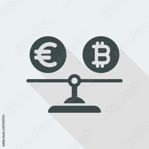 Scales and currency value difference euro bitcoin