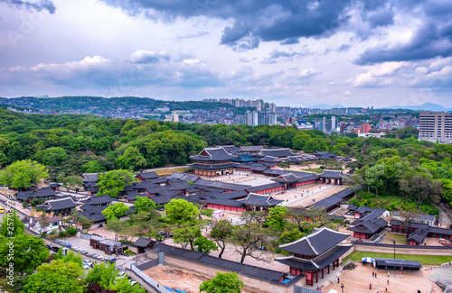 Photography View of changdeokgung palace in seoul city south Korea
