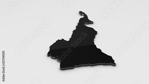 Cameroon 3D map illustration.