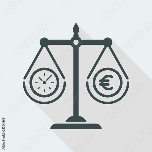 Scales compare time spent and euro