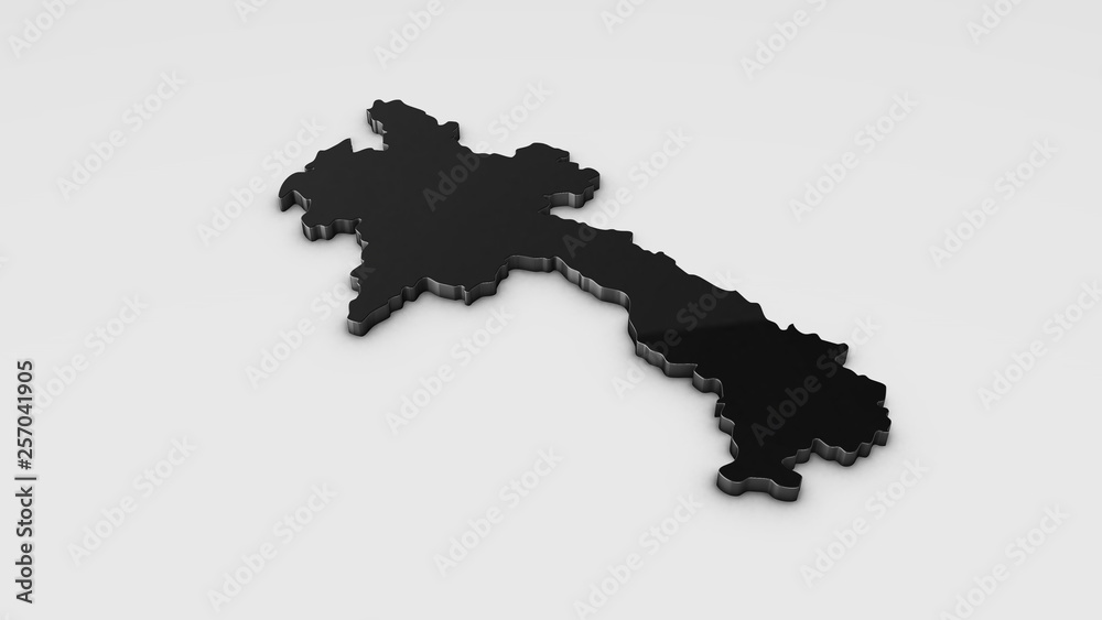 Fototapeta premium Laos 3D map illustration.