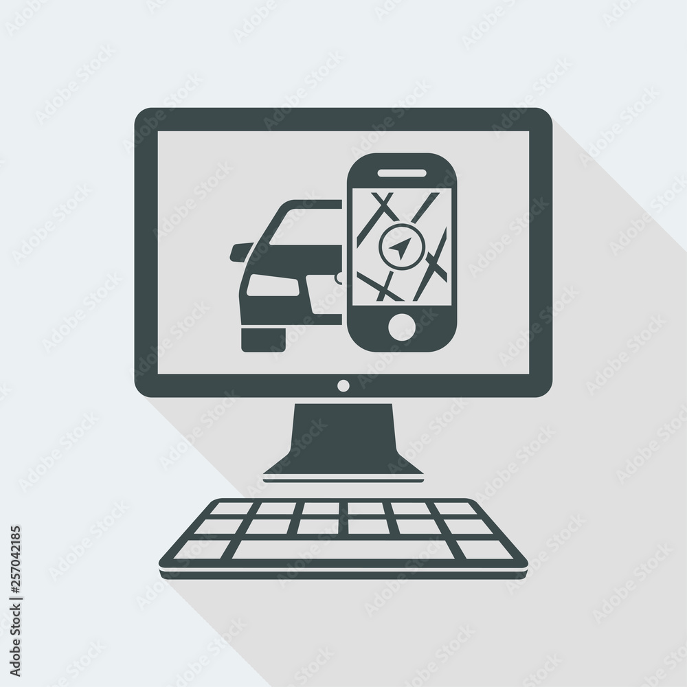Automotive gps application icon Automotive gps application icon