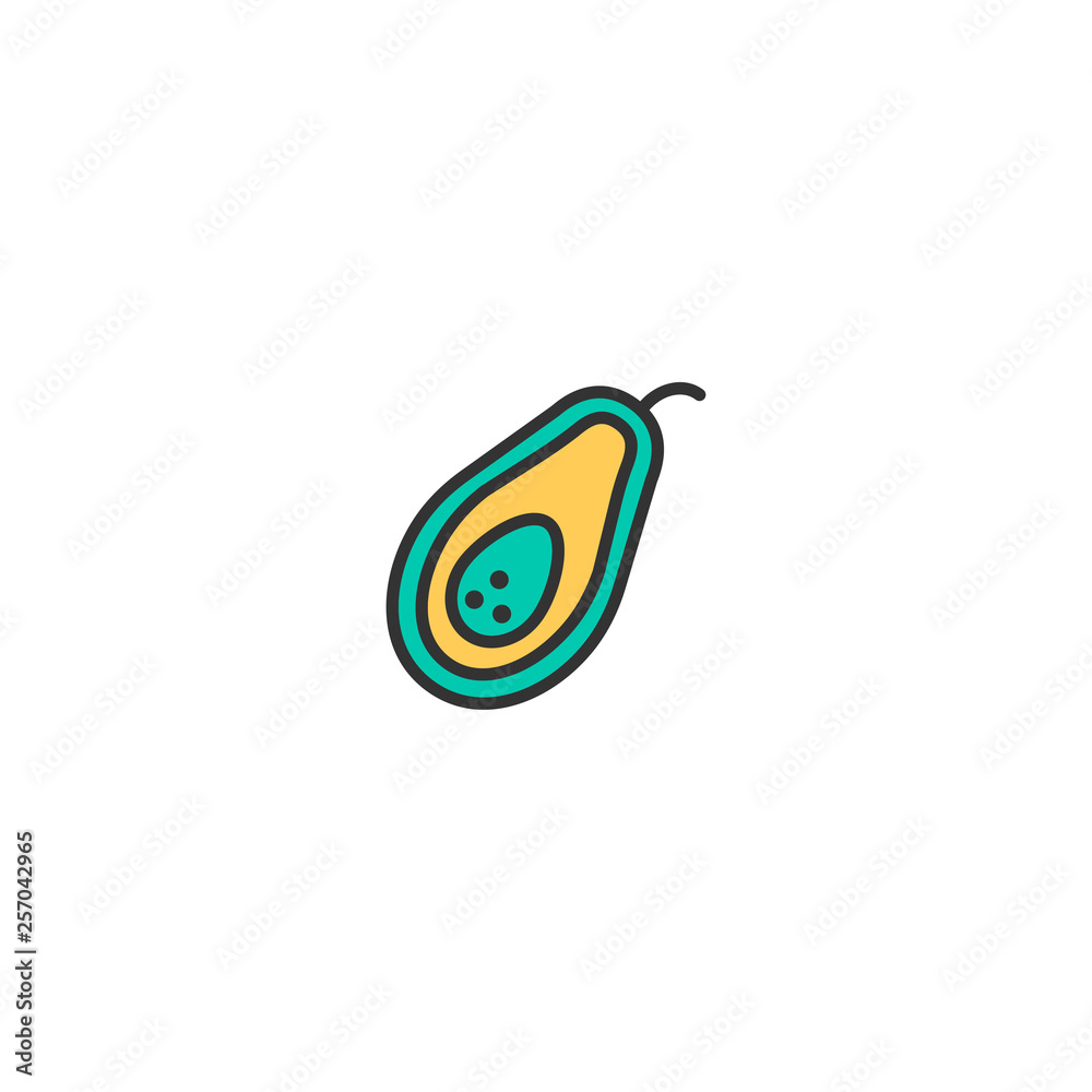 Avocado icon design. Gastronomy icon vector design Avocado icon design. Gastronomy icon vector design