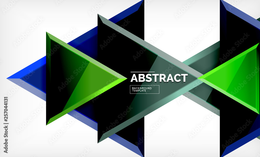 Flying triangles compostion geometric background