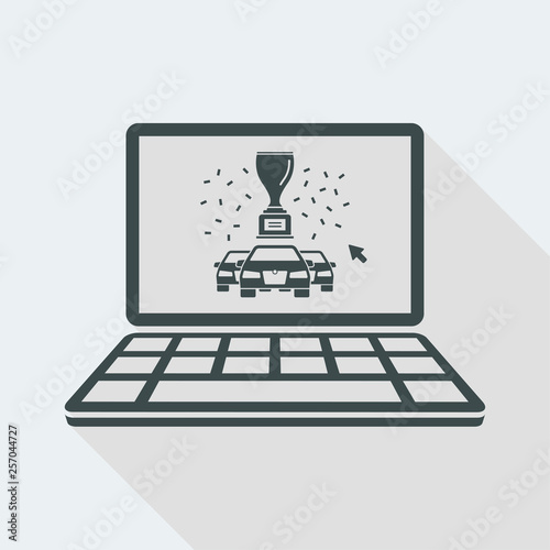 Sport car on computer