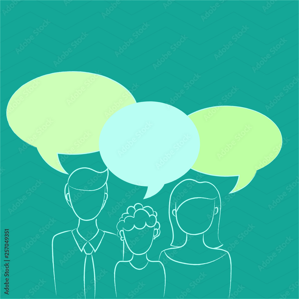 Family of One Child Between Father and Mother and Their Own Speech Bubble Copy Space design Empty template text for Ad, promotion, poster, flyer, web banner, article Family of One Child Between Father and Mother and Their Own Speech Bubble Copy Space design Empty template text for Ad, promotion, poster, flyer, web banner, article