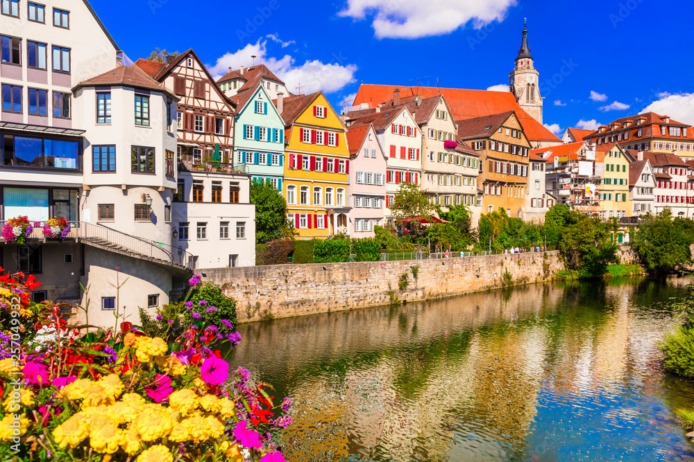 Travel in Germany - colorful floral town Tubingen (Baden-wurttemberg region)