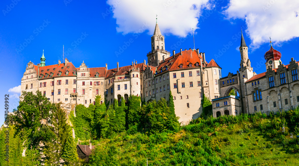 beautiful German castles- impressive Sigmaringen over rock. landmarks of Germany