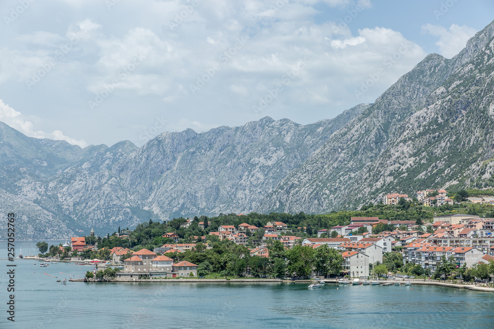 Kotor Bay landscape Montenegro summer season