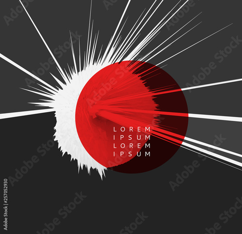 Background with exploding rays. Abstract vector illustration with dynamic effect. Cover design template. Can be used for advertising, marketing and presentation.
