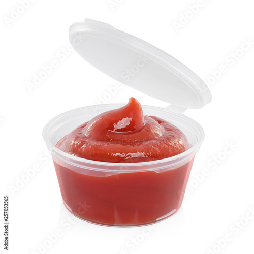 Ketchup container isolated on white