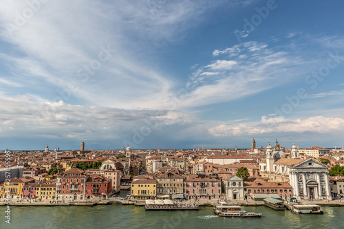 Spectacular view of Venice from the sea, one of the most beautiful cities in the world, Italy