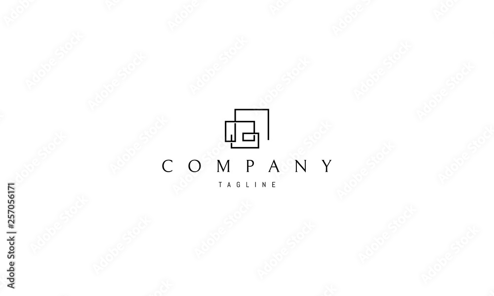 Maze abstract line black vector logo design Maze abstract line black vector logo design