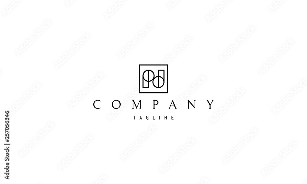 Obraz premium P and D letter 3 black vector logo design