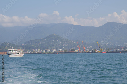 The city embankment, View From Sea. summer tourism mass, Black Sea © Khatuna