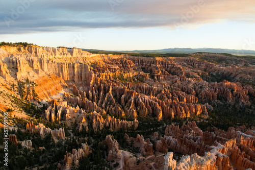 Amphitheater in the early morning light, view from Inspiration Point at Bryce Canyon National Park, Utah, USA.