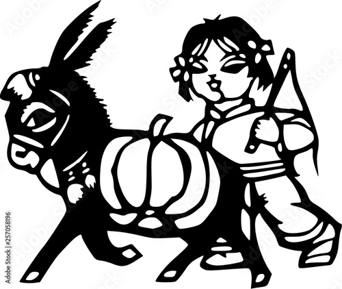 Mädchen mit Esel