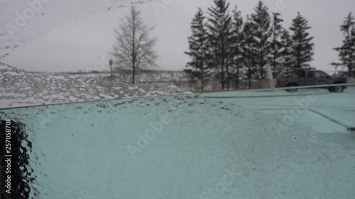 Wallpaper Mural Ice Cracking In Car Door Window Revealing Truck And Trees In Distance Torontodigital.ca