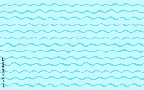 Sea, river waves summer, holiday abstract background. Wavy stripes, undulating seamless streaks, bars vector pattern. Long, elongated, horizontal shape. Marine, maritime, naval striped water template
