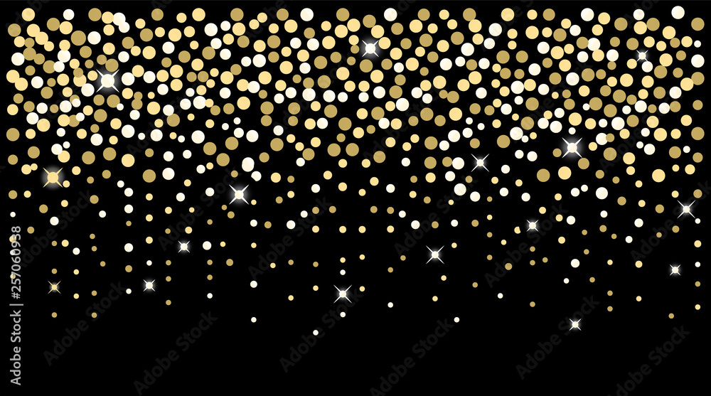 Golden confetti curtain, glamorous style