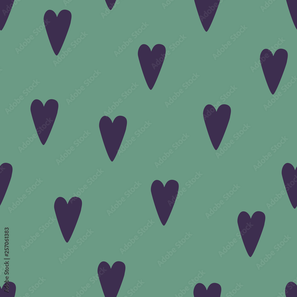 Seamless dark red heart pattern. Love vector background.