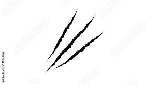 Grunge claw mark.Black animal scratch.