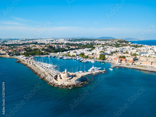 Mandraki port Rhodes city, Greece photo