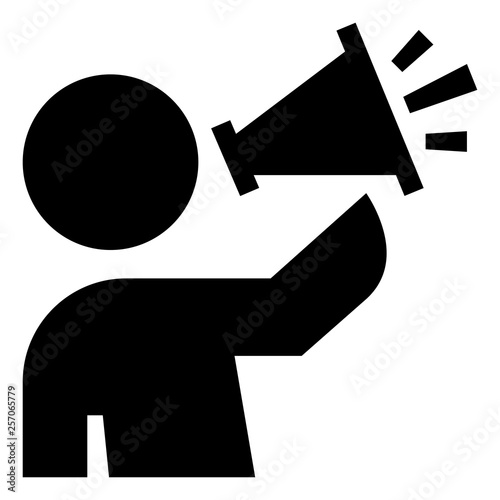 Person Speaking Into Megaphone Vector Icon