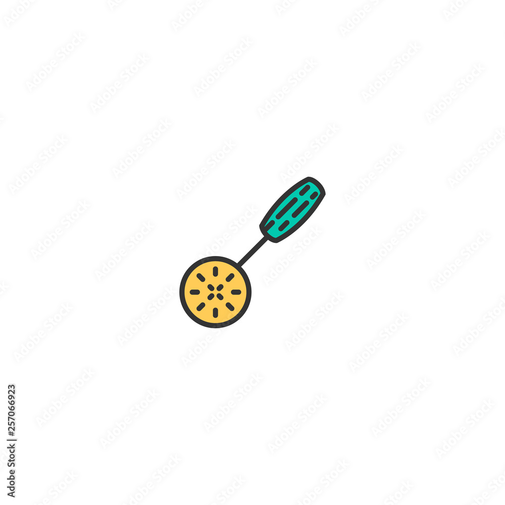 Slotted spoon icon design. Gastronomy icon vector design Slotted spoon icon design. Gastronomy icon vector design